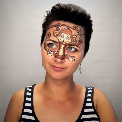 Video: Monkey Nose Face Paint Design by Helene Rantzau | Monkey face ...