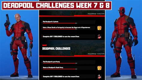 All Deadpool Week 7 and Week 8 Challenges and Rewards in Fortnite ...