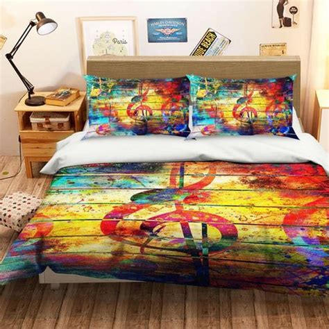 3D Musical Notes 355 Bed Pillowcases Quilt King Size - Bunnings Australia