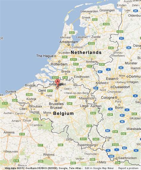 Antwerp on Map of Belgium