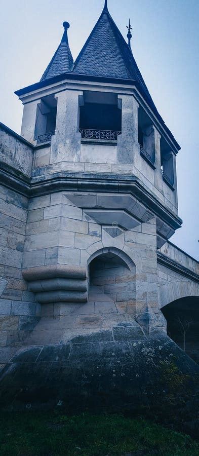 Vertical of the Tower on the Saale Bridge in Bad Koesen on a Gloomy Day Stock Image - Image of ...