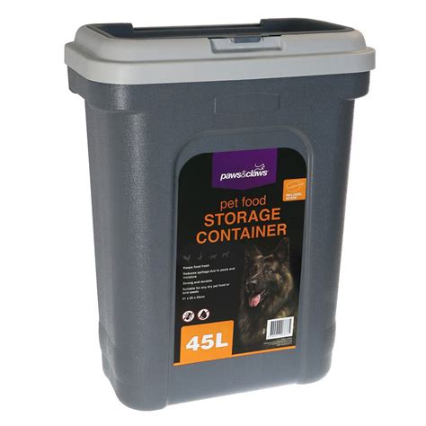 Paws & Claws 55cm 45L Pets/Dogs/Puppy Food Storage/Storer Container w/ Scoop GRY - 9340957068335