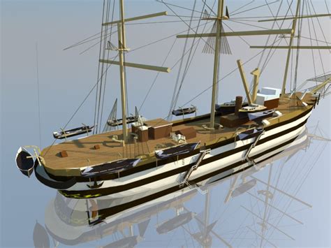 Amerigo Vespucci ship 3D Model - FlatPyramid