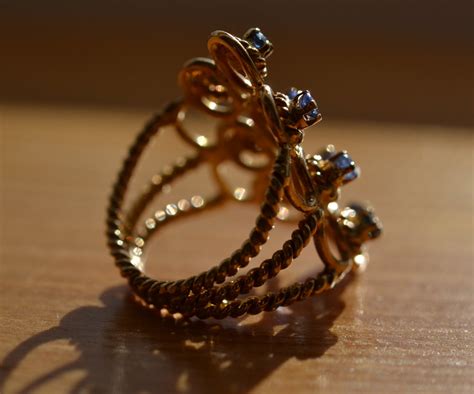 Exotic Vintage 18k Gold Filigree Ring With Ten Natural - Etsy