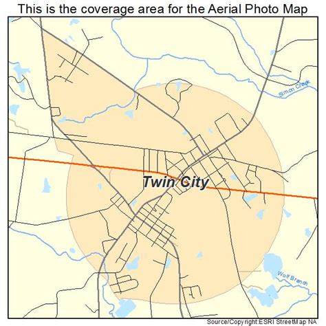 Aerial Photography Map of Twin City, GA Georgia