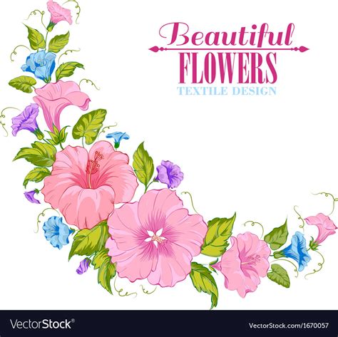 Color garland of flowers Royalty Free Vector Image