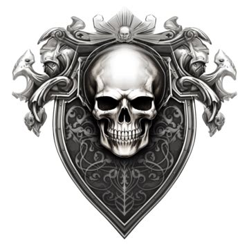 Gothic Skull In Shield, Skull, Graphic, Skeleton PNG Transparent Image and Clipart for Free Download