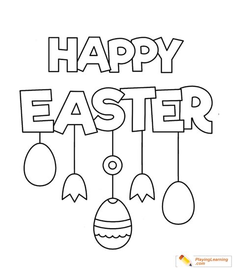 Happy Easter Coloring Page 02 | Free Happy Easter Coloring Page