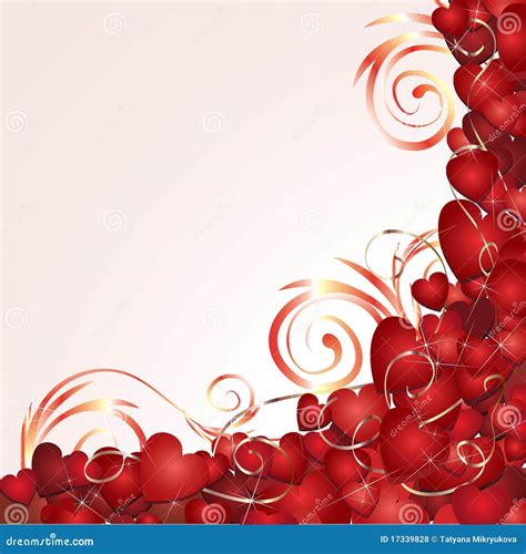 Romantic Background With Hearts Stock Vector - Illustration: 17339828