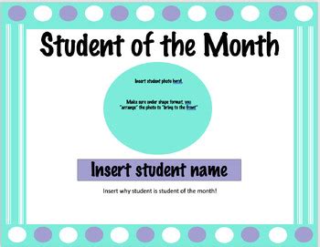 Student of the Month Template by Nav Kaur | TPT