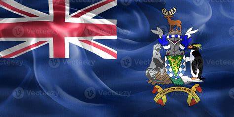 South Georgia and the South Sandwich Islands flag - realistic waving ...