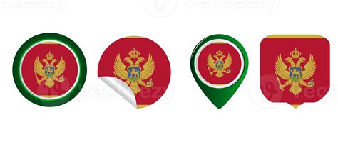 Montenegro flag flat icon symbol illustration 12892393 PNG