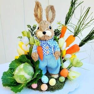 Easter Centerpiece, Easter Bunny Centerpiece, Easter Table Décor, Easter Floral Décor, Spring ...