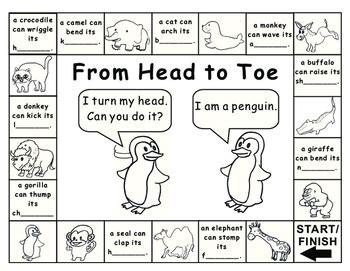 Eric Carle-From Head to Toe Game Board by Rick's Creations | TpT