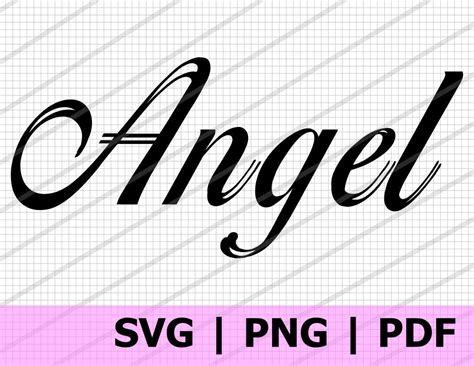 Angel Cursive SVG Cut File Design for Cricut Angel Word PNG | Etsy