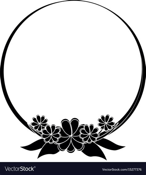 Round frame with flowers Royalty Free Vector Image