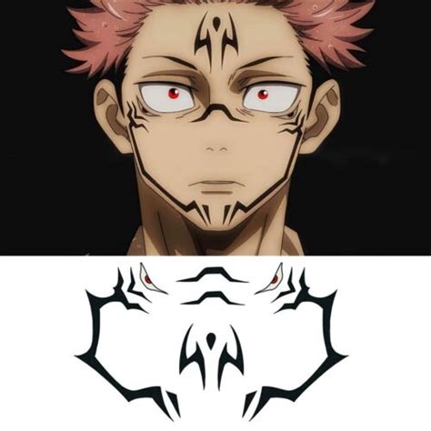 Sukuna Jujutsu Kaisen Face Temporary Tattoo Set / Sukuna Costume ...