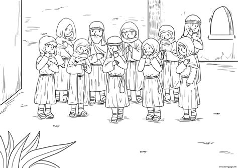 Ten Lepers Coloring Page Sketch Coloring Page