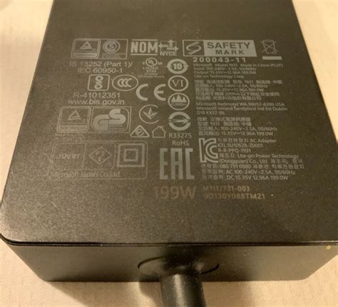 Genuine Microsoft Surface Dock 2 Model 1931 Black 199w Power Supply AC Adapter for sale online ...