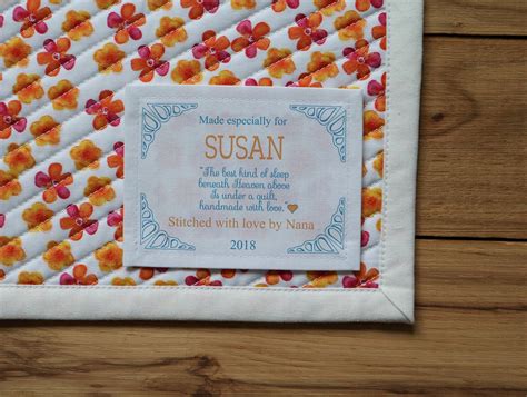 Large Quilt Labels Personalized Sewing Labels Personalized - Etsy Australia