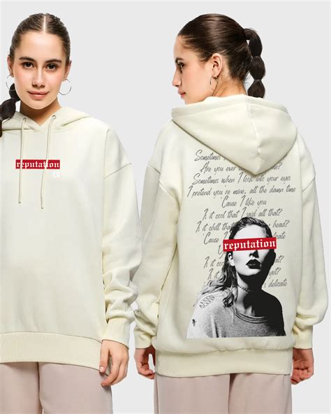 Buy Women's Gardenia Reputation Taylor Swift Graphic Printed Oversized Hoodie Online at Bewakoof