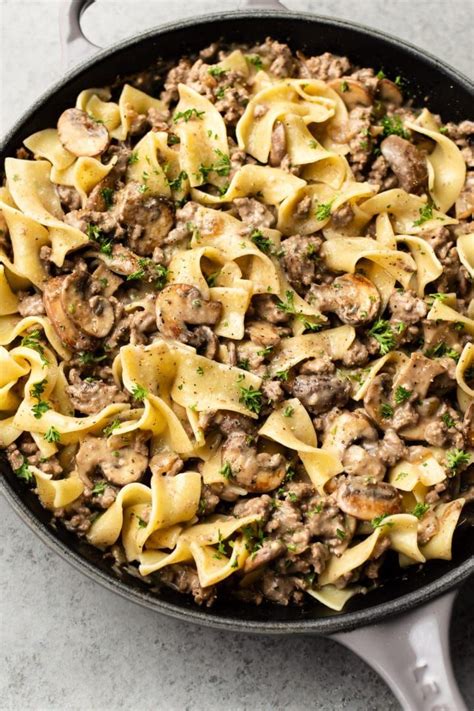 Easy Ground Beef Stroganoff • Salt & Lavender | Ground beef stroganoff ...