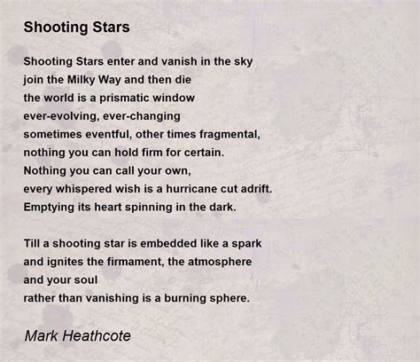 Shooting Stars - Shooting Stars Poem by Mark Heathcote