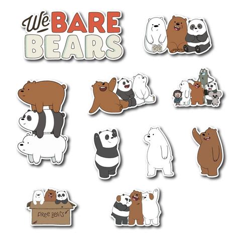 Buy Platinum Stuff We Bare Bears Set Sticker Grizzly, Panda and Ice ...