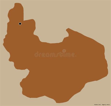 Plateau, State of Nigeria, on White. Bilevel Stock Illustration ...