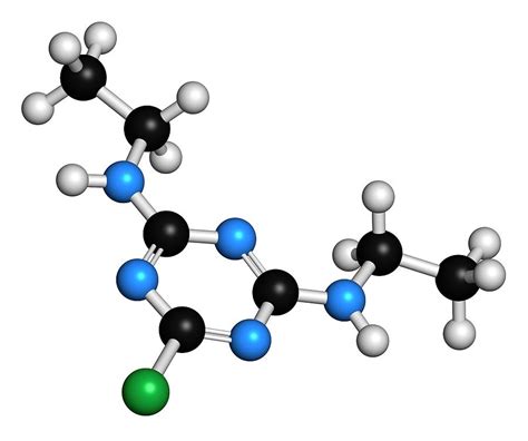 Simazine Herbicide Molecule Photograph by Molekuul/science Photo Library