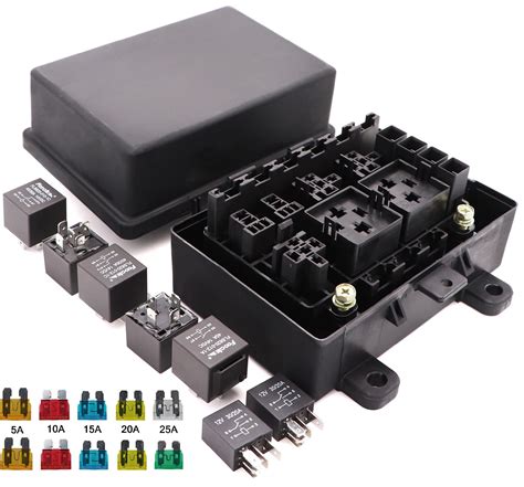 Buy Waterproof Fuse Relay Box with 7 Relays and 10 Fuses for Automotive ...