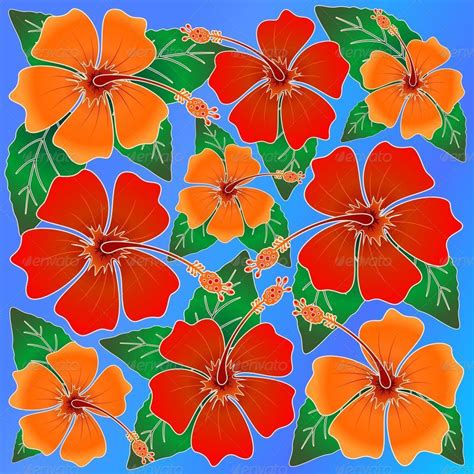 Hibiscus Batik Pattern, Vectors | GraphicRiver