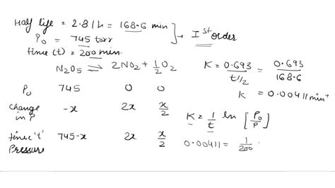 SOLVED: Nitrogen pentoxide decomposes as follows: N2O5 â†’ Â½ O2 + N2O4 (rate) N2O5 = (2.2 x 10 ...