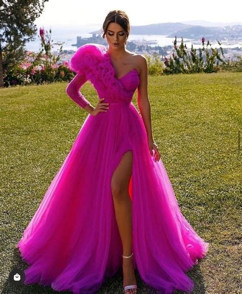 Pink Tulle Wedding Dress tulle Prom Dress Elegant Evening Dress ...