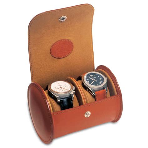 Underwood Leather Luxury Watch Travel Case - Double - Round