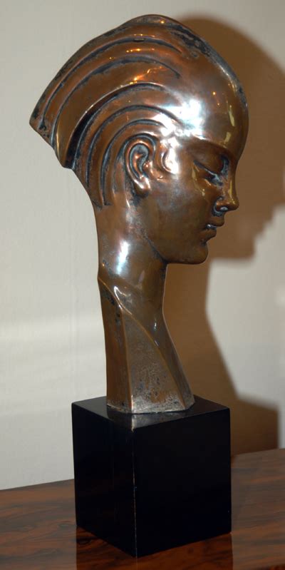 Bronze Art Deco "Profile Feminine" by Italian artist Guido Cacciapuoti ...