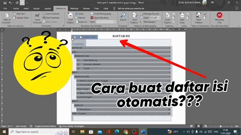 Mudah Banget !!! Cara buat daftar isi otomatis di Ms. word - YouTube