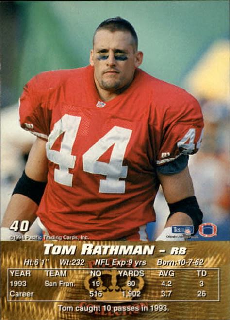 1994 Pacific #40 Tom Rathman - NM-MT