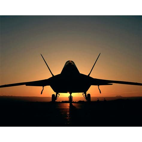 Silhouette of a F-22 Raptor Poster Print by Stocktrek Images (17 x 11) - Walmart.com - Walmart.com