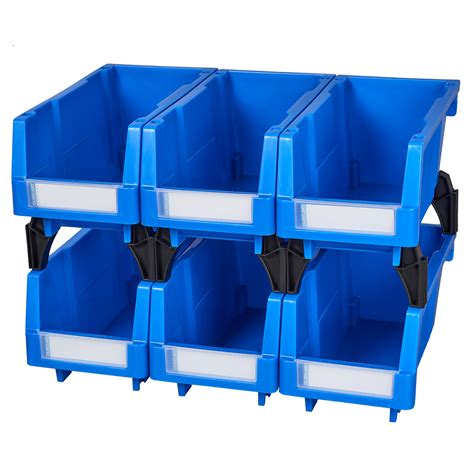 Wall Mounted Hanging Bins Plastic Stackable Storage Bins Garage Storage ...