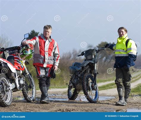 Two motocross riders stock image. Image of machines, sportswear - 5038405