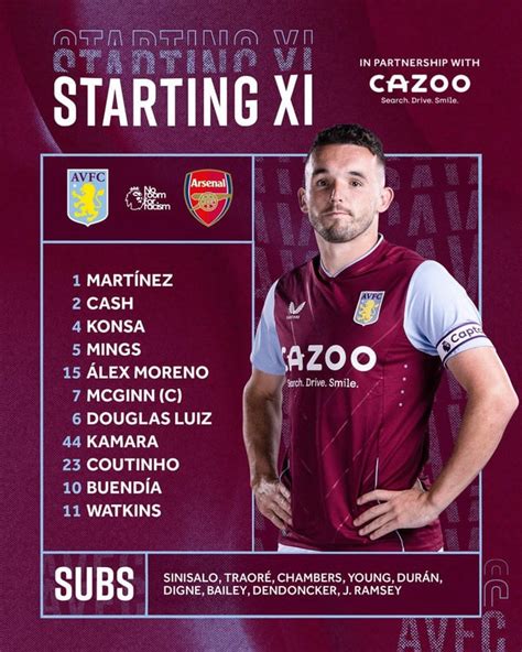 Lineup v Arsenal : r/avfc