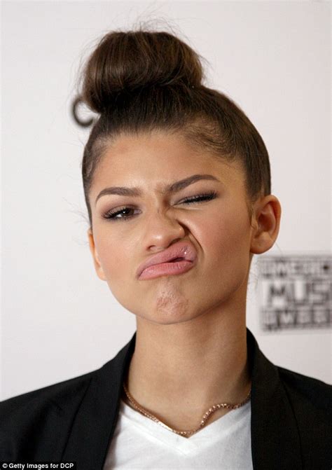 Zendaya pulls silly face while going for an edgy look during radio appearance | Daily Mail Online