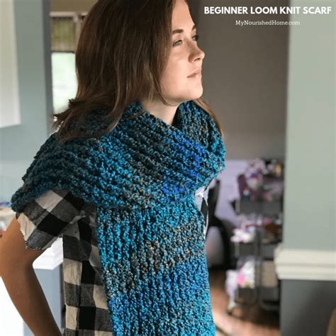 Beautiful Beginner Loom Knit Scarf | My Nourished Home