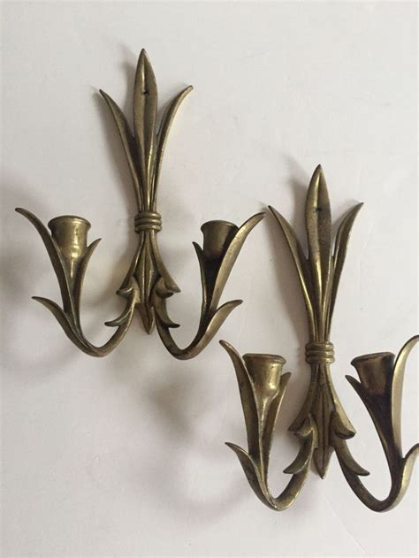 WILTON BRASS Sconces Wall Mounted Candle Holders Set of Two | Etsy ...