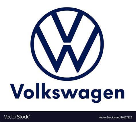 Volkswagen logo brand car symbol with name blue Vector Image