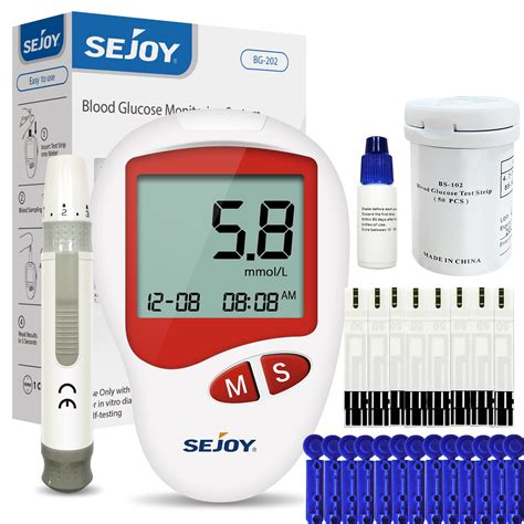 Sejoy Blood Sugar Monitor Nhs Approved UK, Glucose Monitor, Blood ...