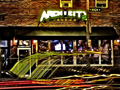 Arch City Tavern at Night Digital Art by Joe Ditzel - Pixels