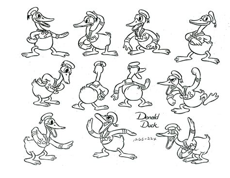 Donald Duck model sheets from the 1930s. | Donald duck drawing, Donald duck characters, Walt ...