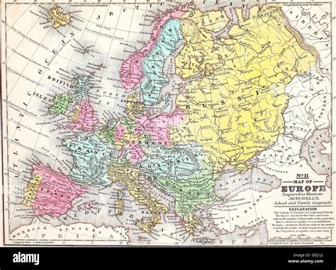 Map of Europe, circa 1860 Stock Photo - Alamy